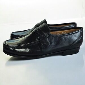 Barrington Leather Loafers Dress Shoes‎ Mens 7.5 D Black Formal Professional New